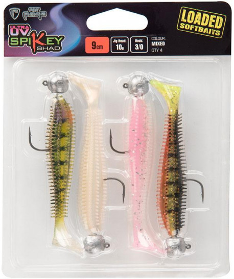 Fox Rage Ultra UV Spikey Shad Loaded Lure Pack - UV Spikey Shad Loaded 12CM 15G 5/0