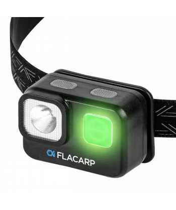 FLACARP výkonná nabíjecí čelovka HL2000, bílá+zelená LED, Li-Pol 2000mAh, USB-C