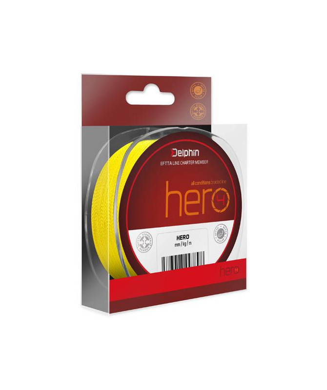 Delphin HERO 4 / fluo žlutá, 0,50mm 41,7kg 117m