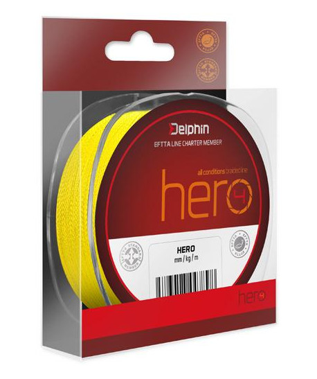 Delphin HERO 4 / fluo žlutá, 0,50mm 41,7kg 117m