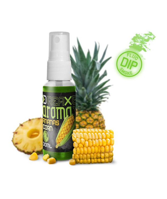 Dipovací sprej Delphin AromaX/30ml, Kukuřice-Ananas/fluo zelená
