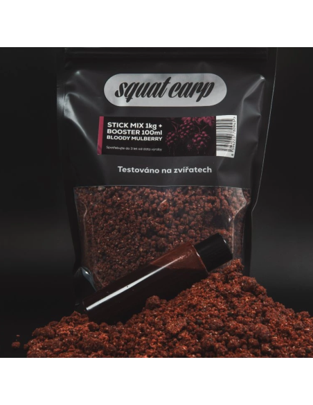 Squat Carp Stick mix Bloody Mulberry 1kg + booster 100ml