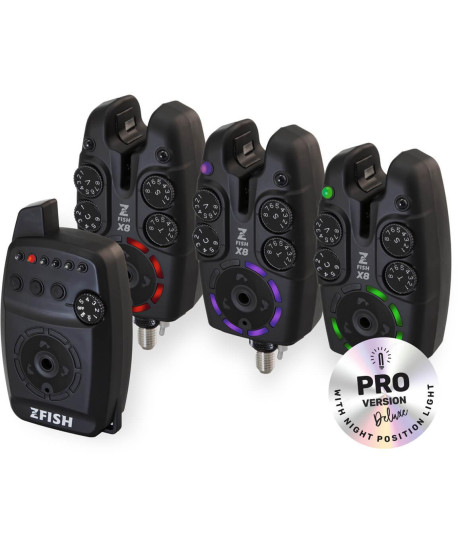 ZFISH Sada Hlásičů Bite Alarm Set Zx8 PRO 3+1 ZFISH Sada Hlásičů Bite Alarm Set Zx8 PRO 3+1