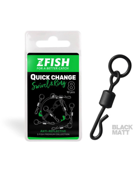 ZFISH Obratlík Quick Change Swivel with Ring vel.8