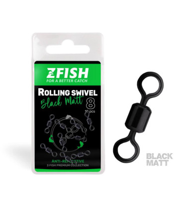 ZFISH Obratlík Rolling Swivel Black Matt vel.8/28Kg