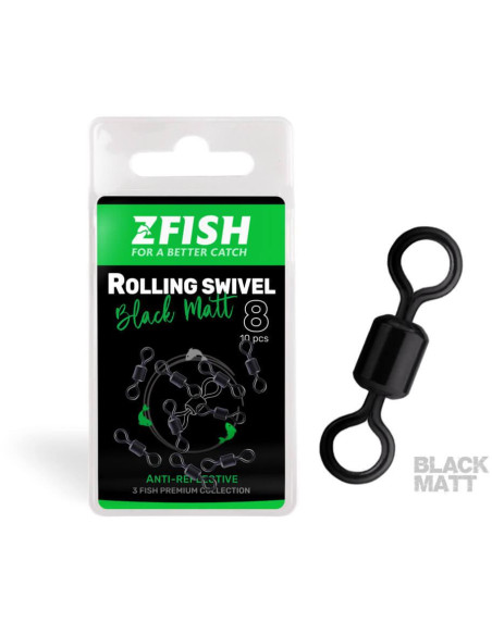 ZFISH Obratlík Rolling Swivel Black Matt vel.8/28Kg