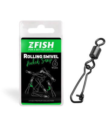 ZFISH Obratlík s Karabinou Rolling Swivel & Hooked Snap
