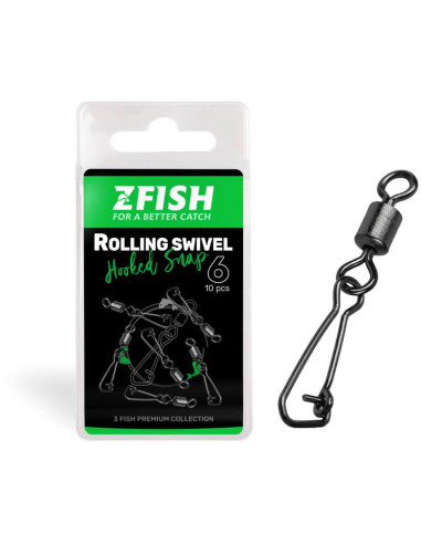 ZFISH Obratlík s Karabinou Rolling Swivel & Hooked Snap