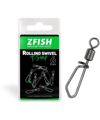 ZFISH Obratlík s Karabinou Rolling swivel & T Snap