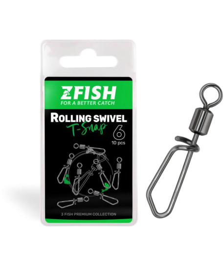 ZFISH Obratlík s Karabinou Rolling swivel & T Snap