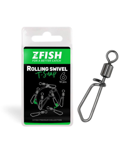 ZFISH Obratlík s Karabinou Rolling swivel & T Snap
