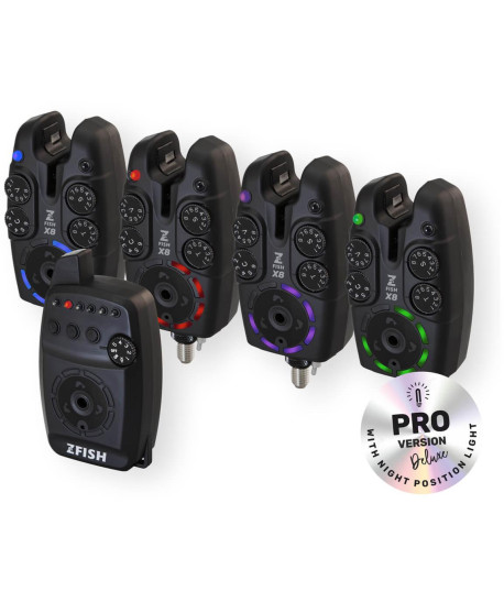 ZFISH Sada Hlásičů Bite Alarm Set Zx8 PRO 4+1 ZFISH Sada Hlásičů Bite Alarm Set Zx8 PRO 4+1
