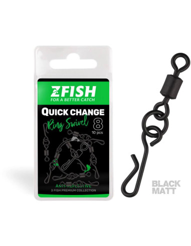 ZFISH Obratlík Quick Change Ring Swivel Matt vel.8