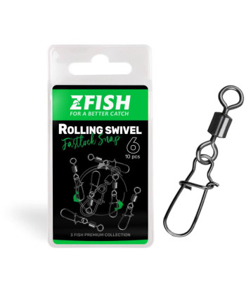 ZFISH Obratlík s Karabinou Rolling Swivel & Fastlock Snap