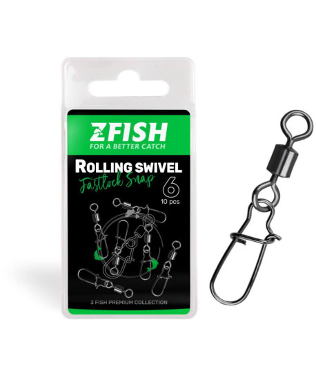 ZFISH Obratlík s Karabinou Rolling Swivel & Fastlock Snap