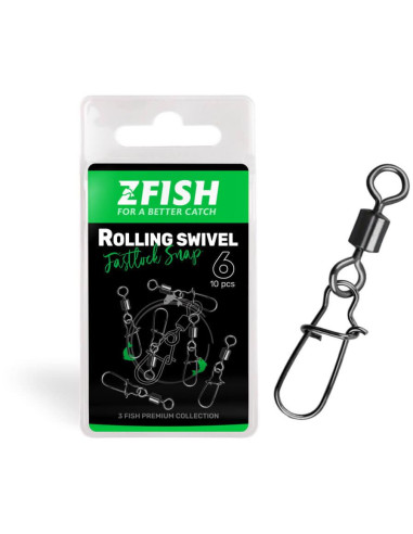 ZFISH Obratlík s Karabinou Rolling Swivel & Fastlock Snap