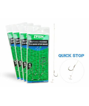 ZFISH Návazec Method Feeder Rig Quick Stop Braid 5 ks