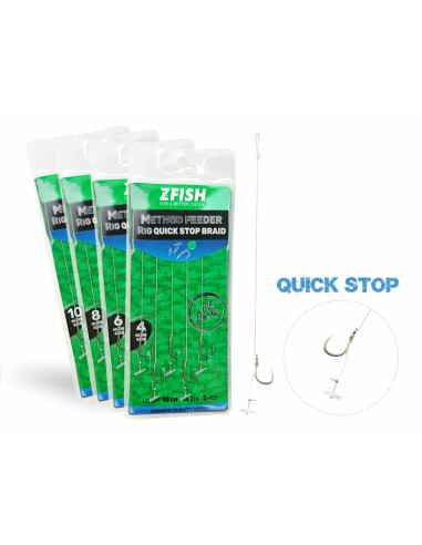 ZFISH Návazec Method Feeder Rig Quick Stop Braid 5 ks