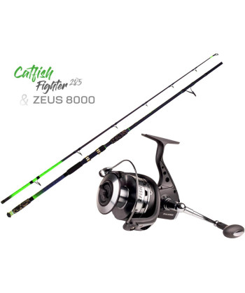 ZFISH Combo Prut Catfish Fighter 2,85m/100-300g + Naviják Zeus ZX 8000