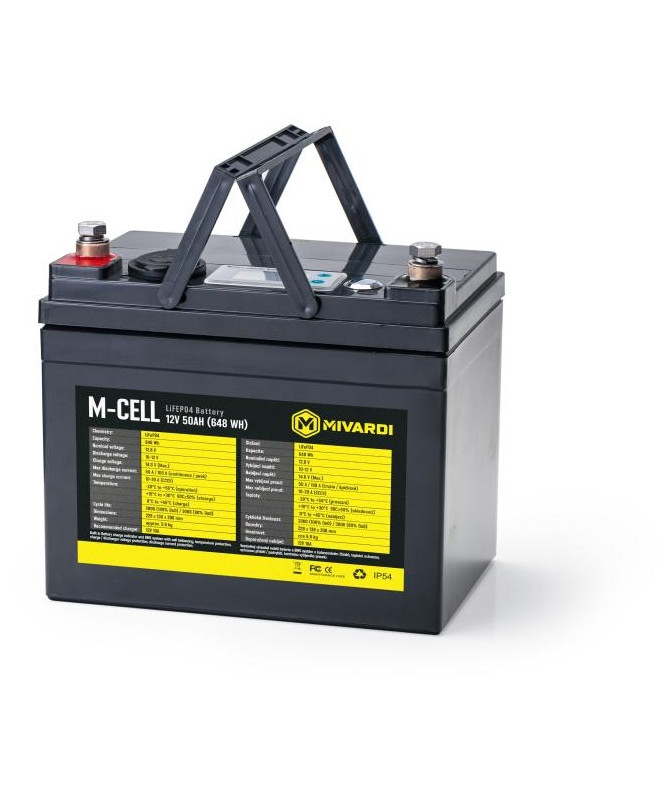 M-CELL LiFePO4 12V 50Ah + 10A nabíječka