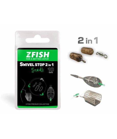 ZFISH Konektor Sviwel Stop Beads 2in1