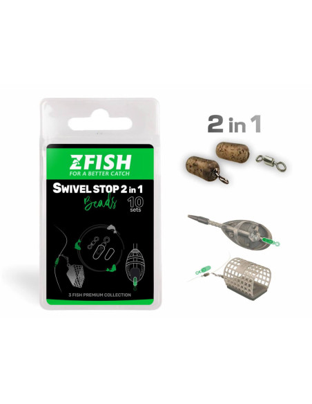 ZFISH Konektor Sviwel Stop Beads 2in1