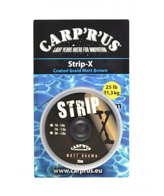 Carp´R´Us Potahovaná šňůrka Strip-X Matt Brown 20m