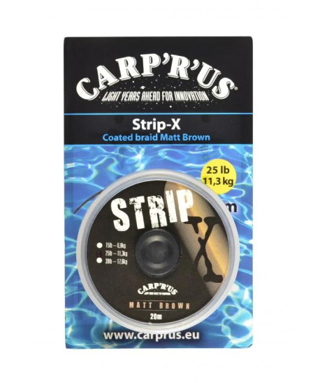 Carp´R´Us Potahovaná šňůrka Strip-X Matt Brown 20m
