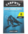 Carp´R´Us Obratlíky Quick Change Swivel - vel.8, 8ks