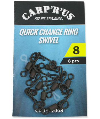 Carp´R´Us Obratlíky s kroužkem Quick Change Ring Swivel vel.8, 8ks