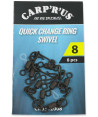 Carp´R´Us Obratlíky s kroužkem Quick Change Ring Swivel vel.8, 8ks