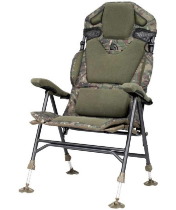 Trakker Křeslo komfortní s područkami Levelite Camo Longback Recliner