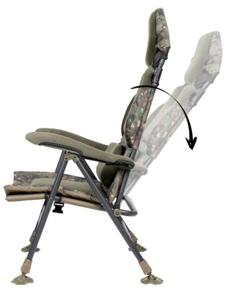 Trakker Křeslo komfortní s područkami Levelite Camo Longback Recliner