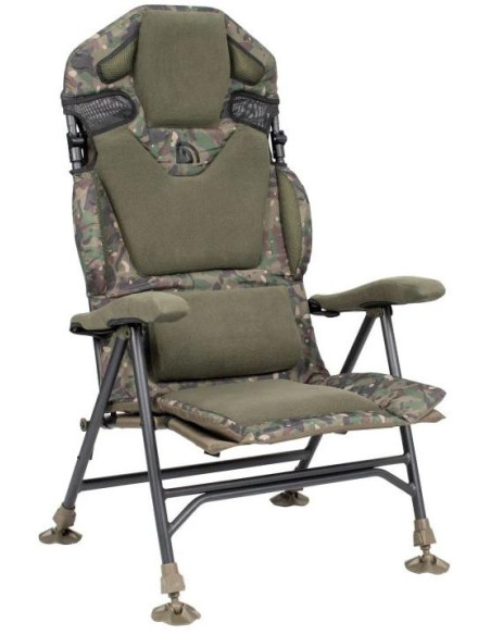 Trakker Křeslo komfortní s područkami Levelite Camo Longback Recliner