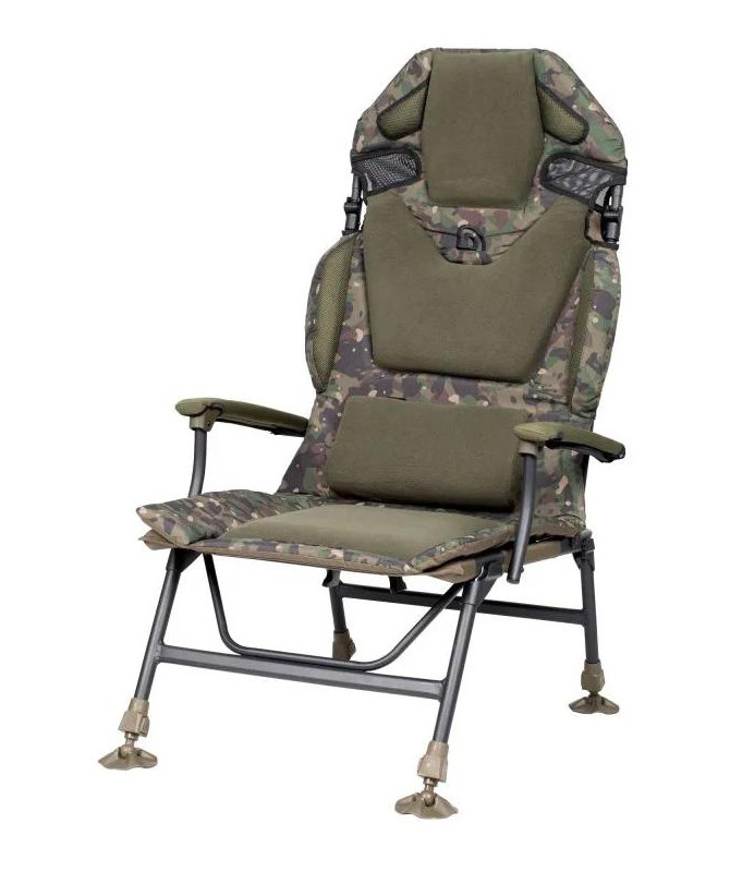 Trakker Křeslo komfortní s područkami Levelite Camo Longback Chair