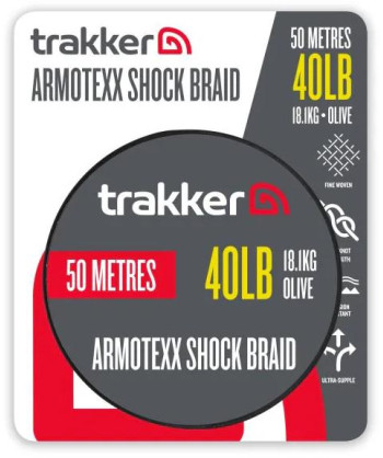 Trakker Šoková šňůra Armotexx Shock Braid 40lb, 18,1kg, 50m