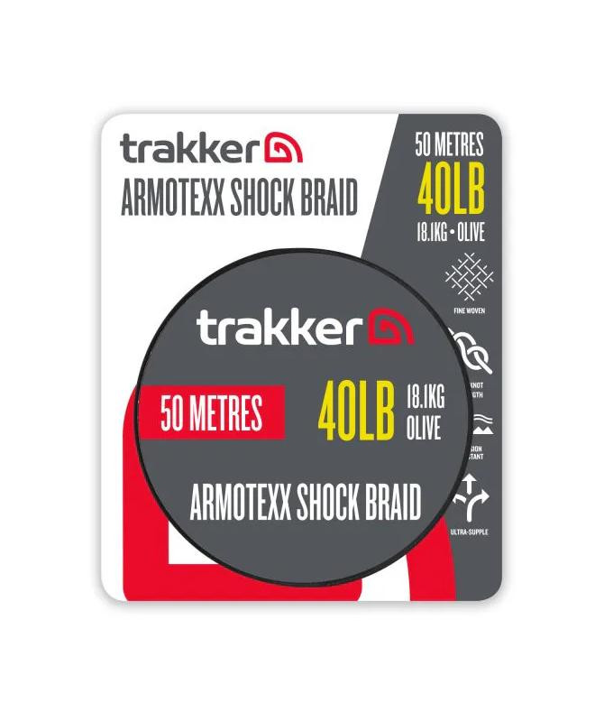 Trakker Šoková šňůra Armotexx Shock Braid 40lb, 18,1kg, 50m
