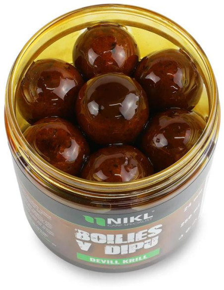 Nikl Boilies v dipu Devill Krill 250ml