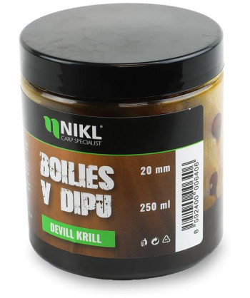 Nikl Boilies v dipu Devill Krill 250ml