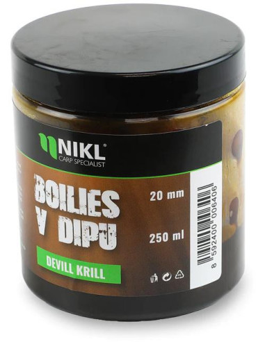 Nikl Boilies v dipu Devill Krill 250ml