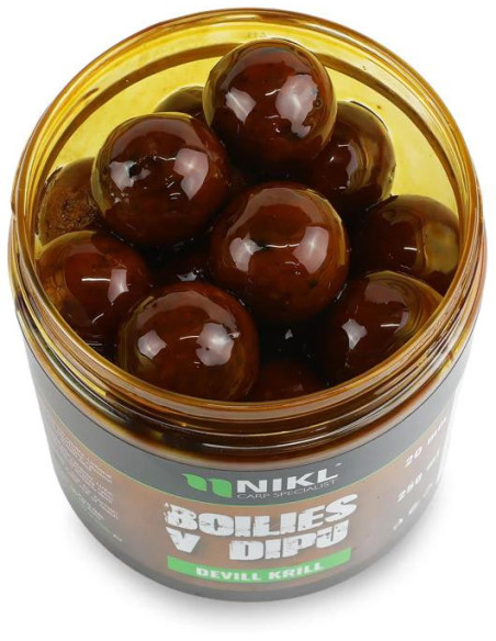 Nikl Boilies v dipu Devill Krill 250ml