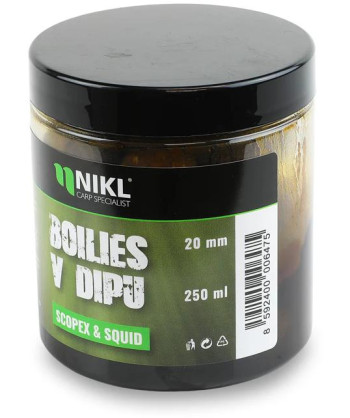 Nikl Boilies v dipu Scopex & Squid 250ml