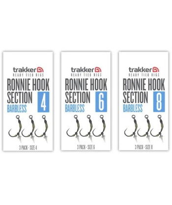 Trakker Koncová část návazce Ronnie Hook Section (Barbless) 3ks