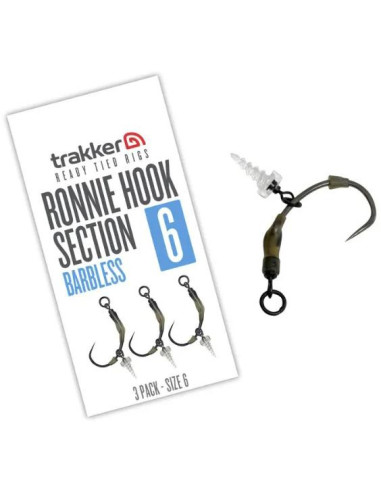 Trakker Koncová část návazce Ronnie Hook Section (Barbless) 3ks