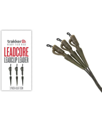Trakker Hotové leadery Leadcore Leadclip Leader (75cm) 3ks