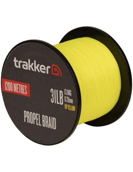 Trakker Kmenová pletená šňůra Propel Braid 31lb, 13.8kg, 0,26mm, 1200m, UV-Yellow