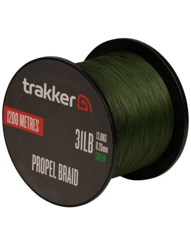 Trakker Kmenová pletená šňůra Propel Braid 31lb, 13.8kg, 0,26mm, 1200m, Green