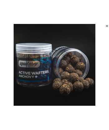 Squat Carp Active Wafters Anchovy+ rozpustné neutrálně vyvážené boilies 20 mm