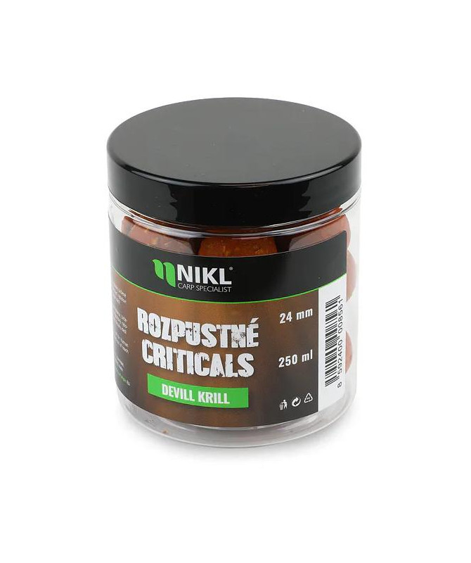 Nikl Rozpustné Criticals boilie Devill Krill 250ml
