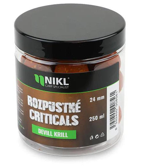 Nikl Rozpustné Criticals boilie Devill Krill 250ml